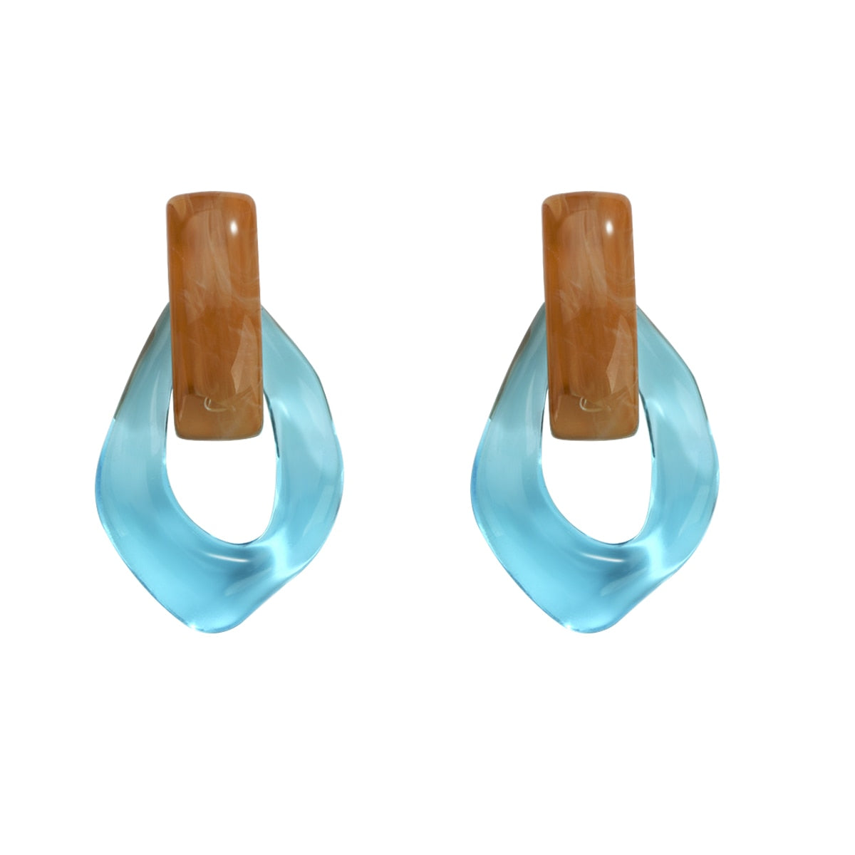 Sia Colorful Clear Resin Acrylic Water Drop Earrings - 6 Colors