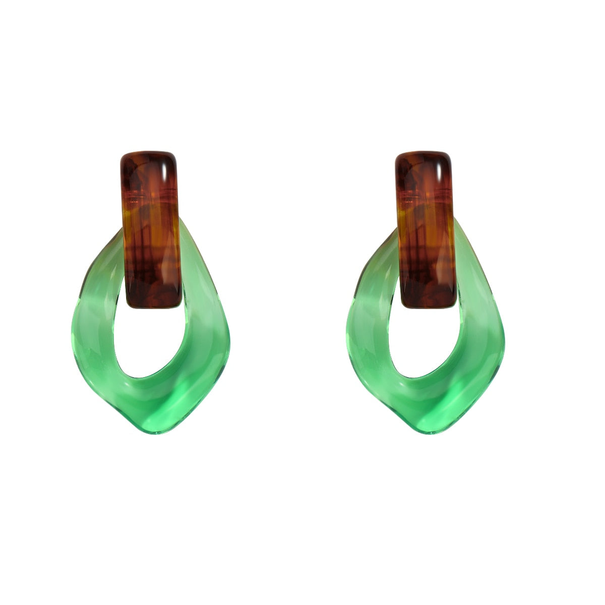 Sia Colorful Clear Resin Acrylic Water Drop Earrings - 6 Colors