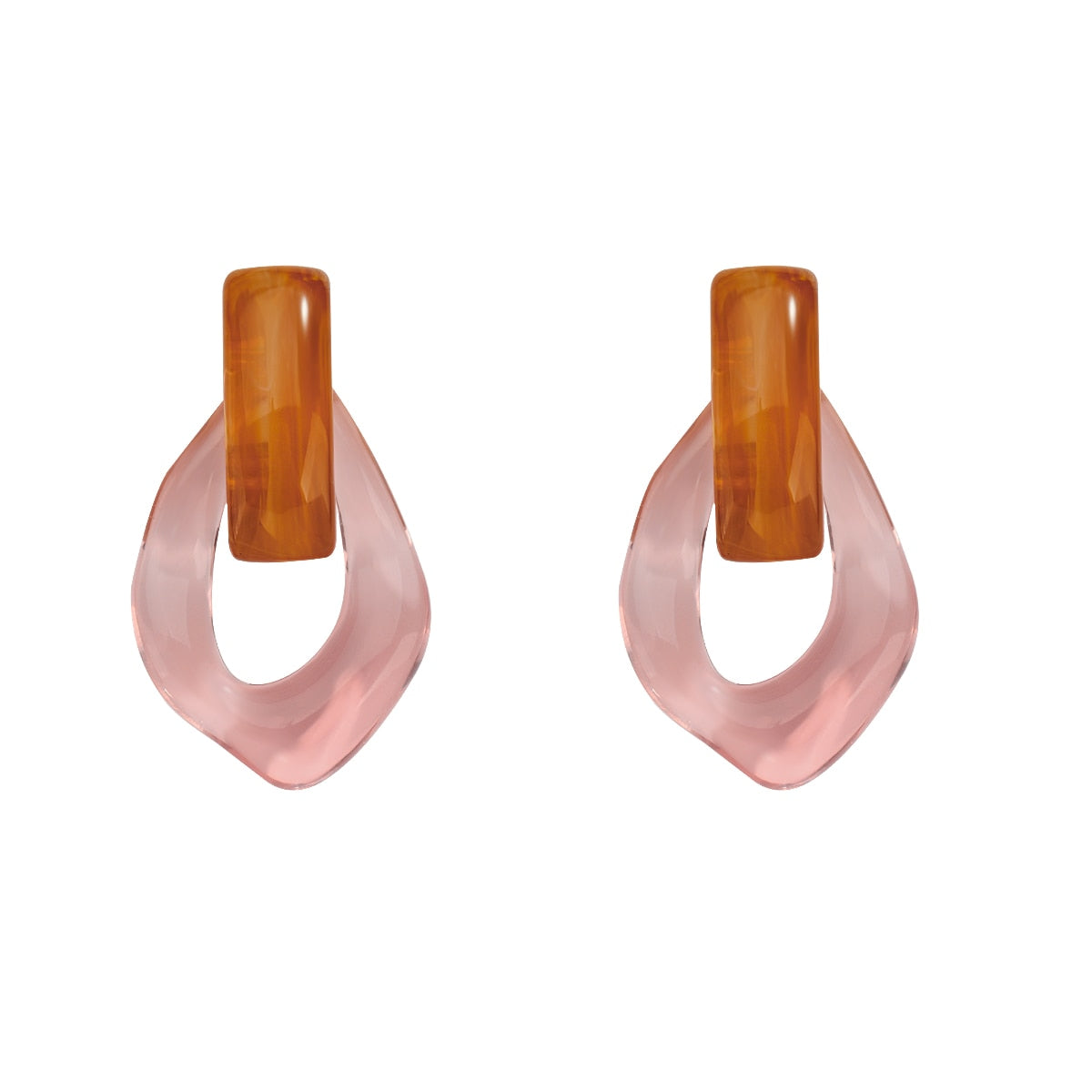 Sia Colorful Clear Resin Acrylic Water Drop Earrings - 6 Colors