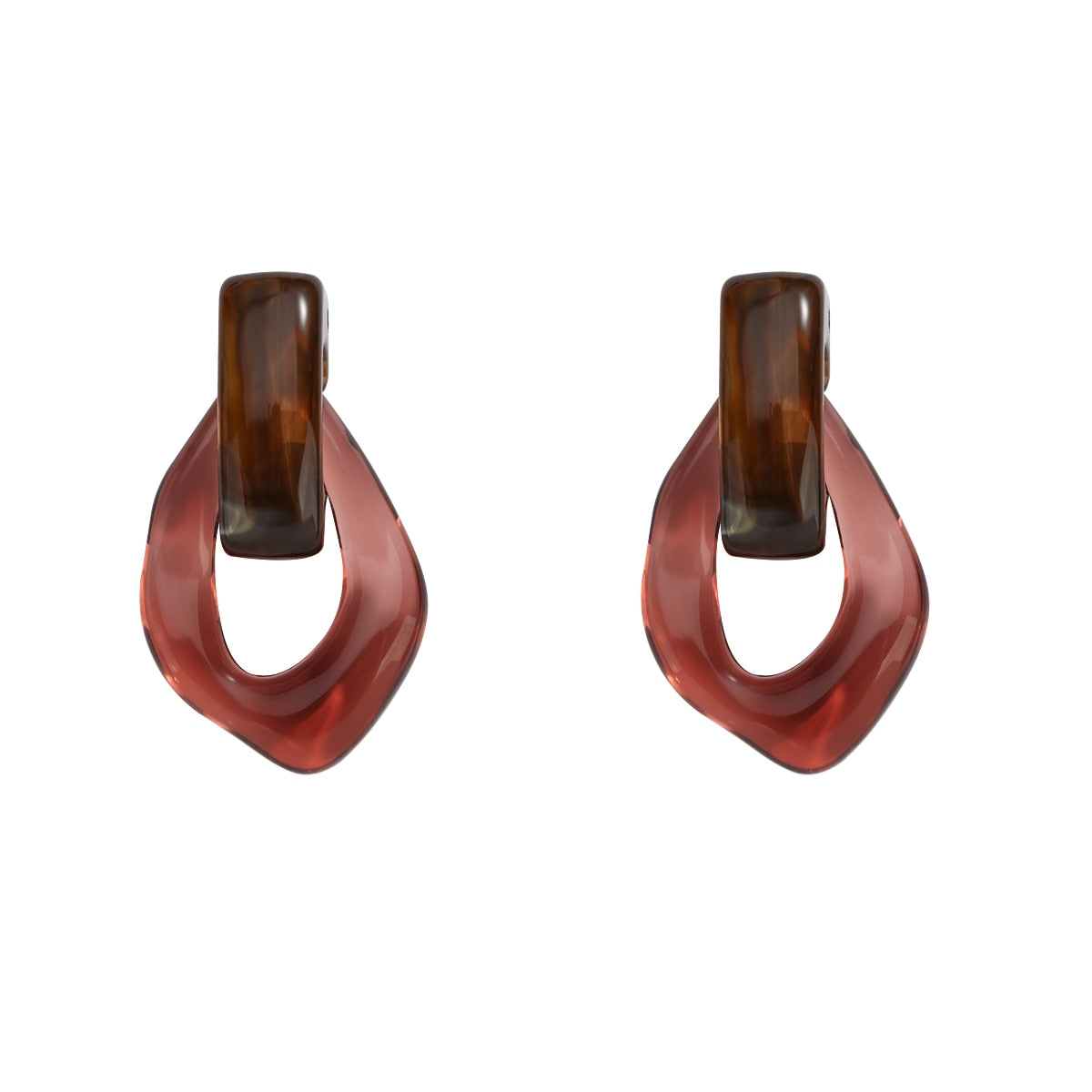Sia Colorful Clear Resin Acrylic Water Drop Earrings - 6 Colors
