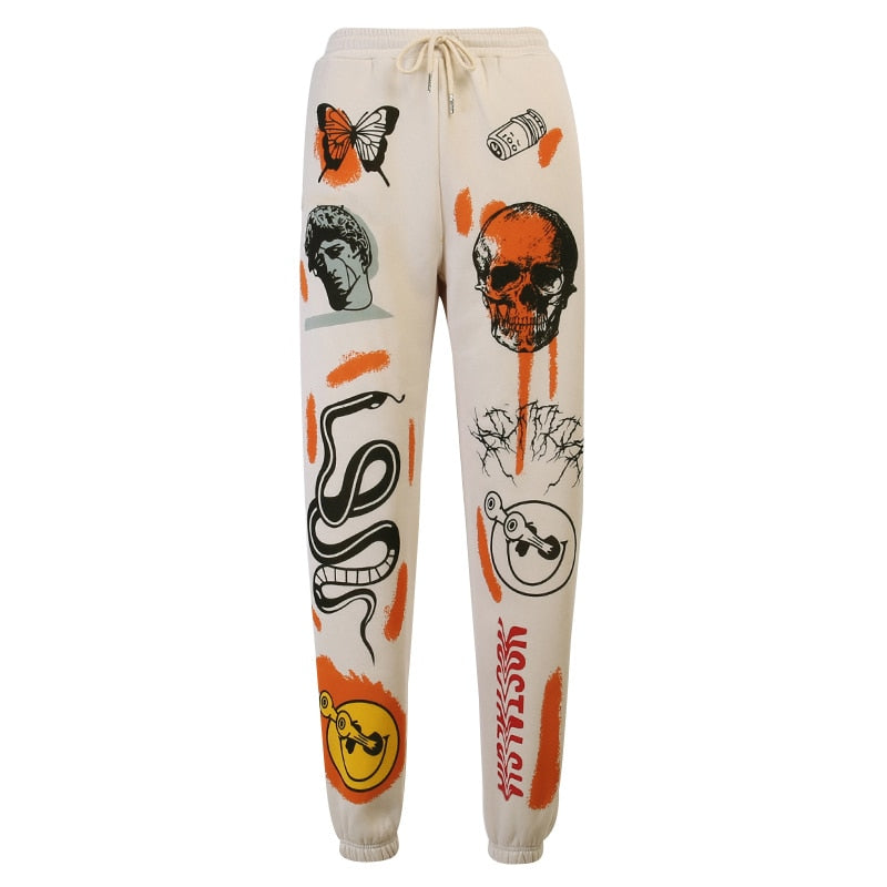 Street Style Harajuku Graphic Prints Jogger Pants - 3 Colors