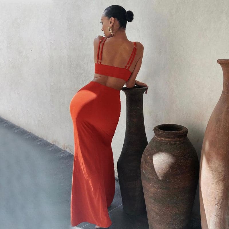 Summer Bodycon Dress Solid Color Dress