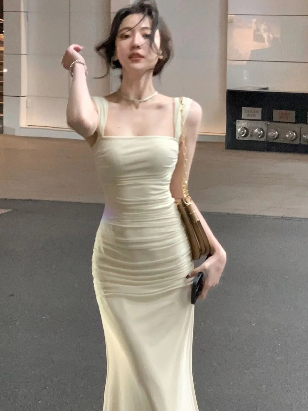 Summer New Elegant Vintage Bodycon One Piece Midi Dress