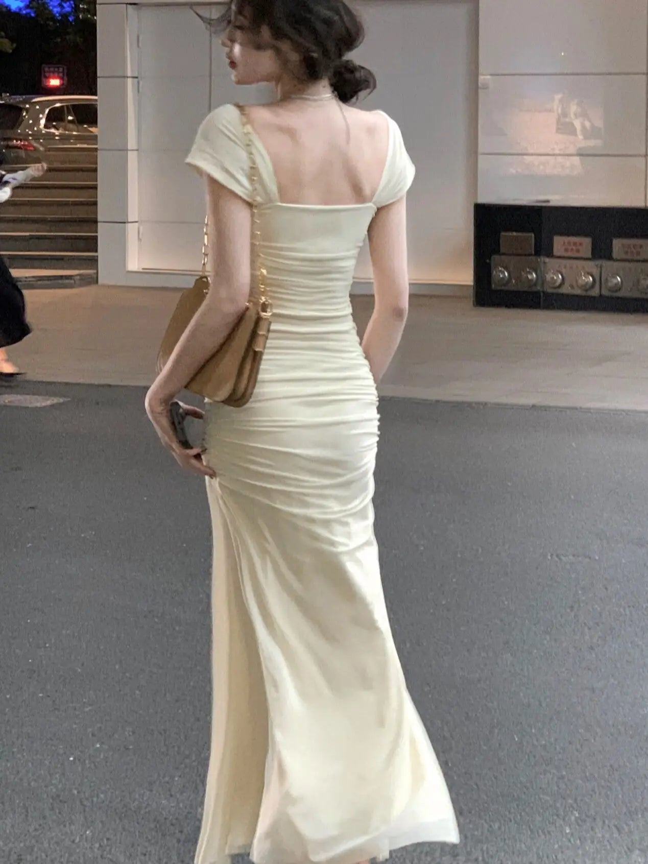 Summer New Elegant Vintage Bodycon One Piece Midi Dress