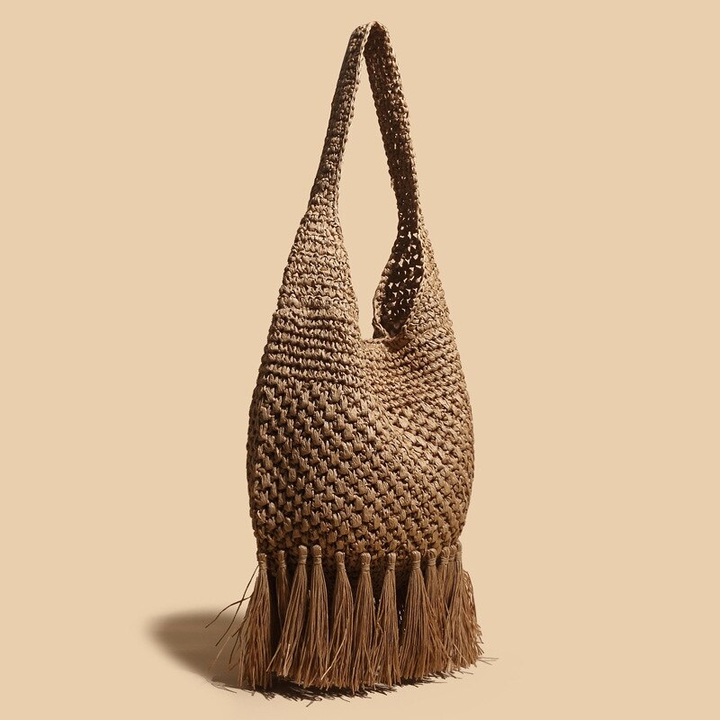 Taffe Bohemian Tassels Straw Hobo Bags - 2 Colors