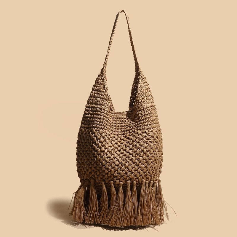 Taffe Bohemian Tassels Straw Hobo Bags - 2 Colors