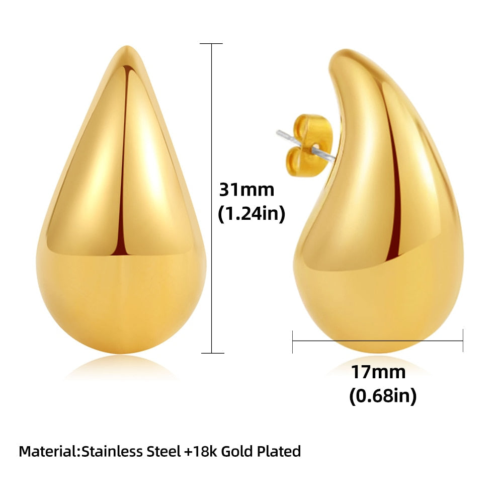 Tear Drop Bubble Earrings - Gold or Silver