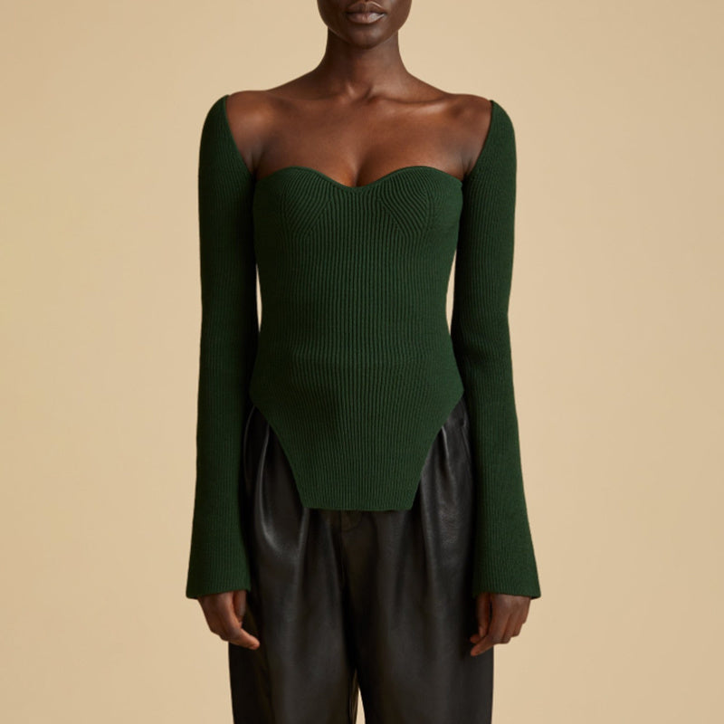 Tina Square Neckline Knit Tops - 10 Colors