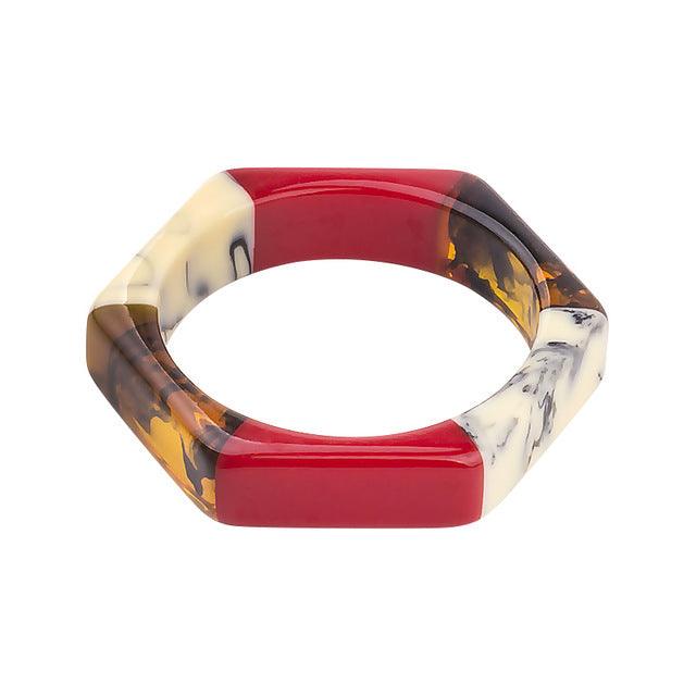 Tora Colorblock Resin Bracelet Bangle - 10 Colors