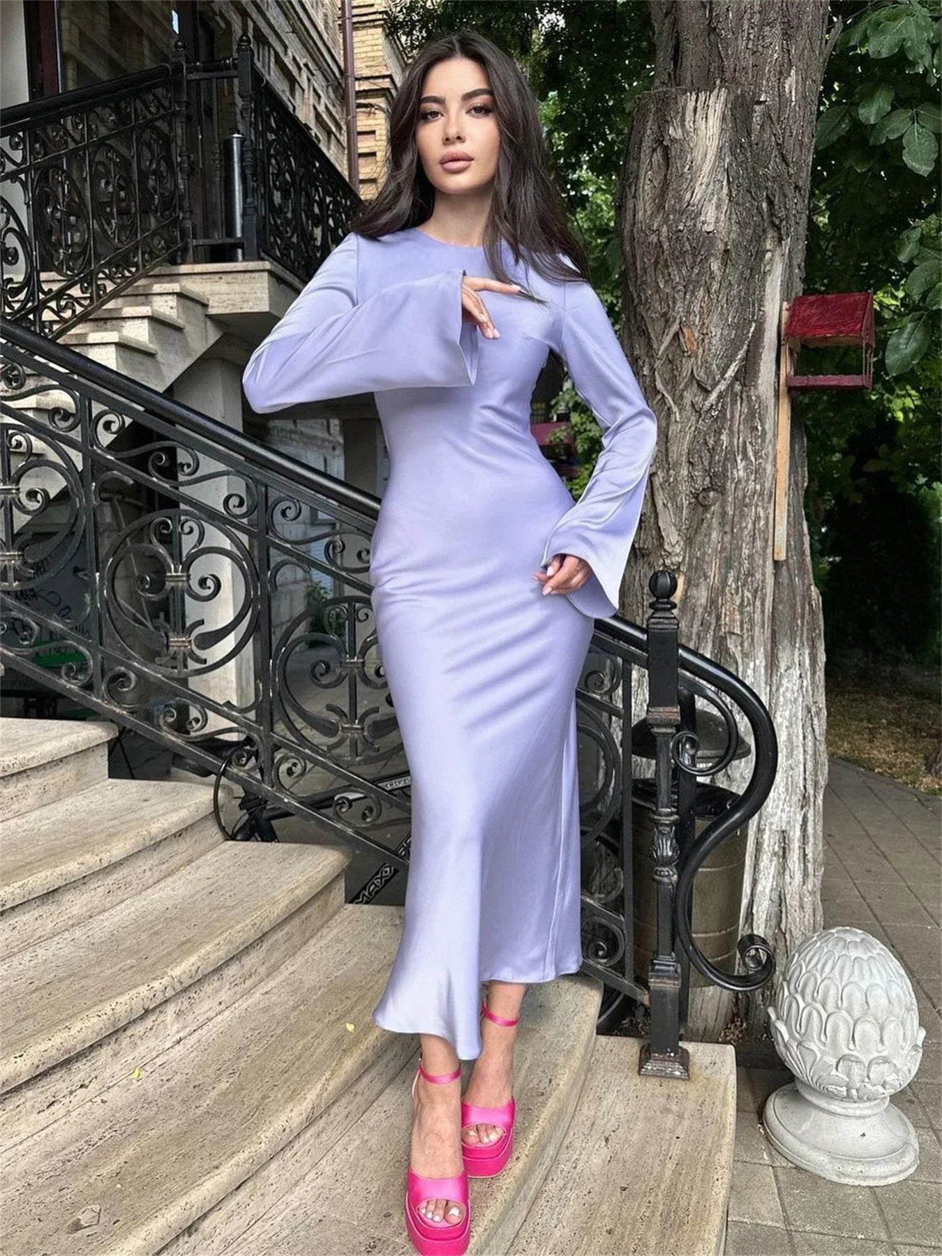 Casual Luxury Ladies Autumn Long Sleeve Party Maxi Dress