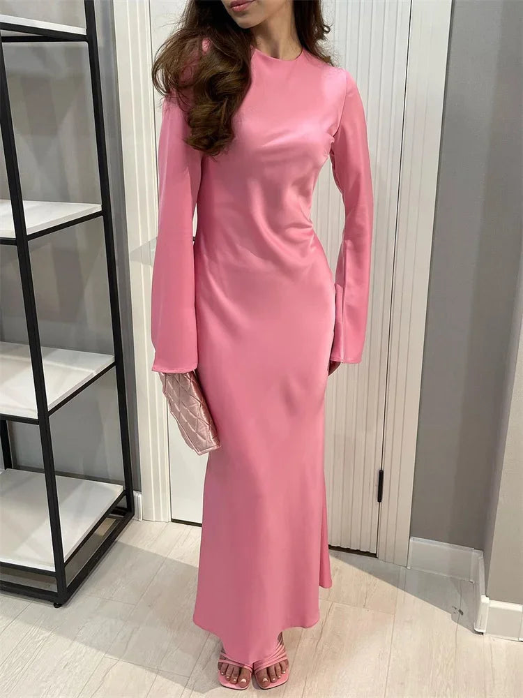 Casual Luxury Ladies Autumn Long Sleeve Party Maxi Dress