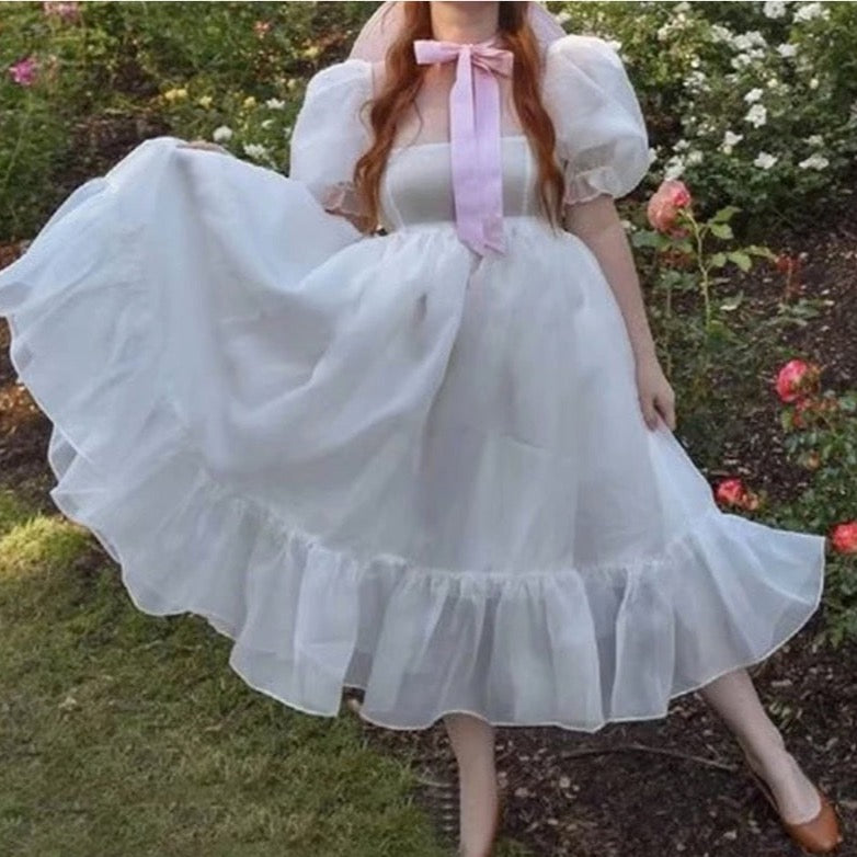 Valencia Ruffle Organza Baby Doll Dresses - 10 Colors