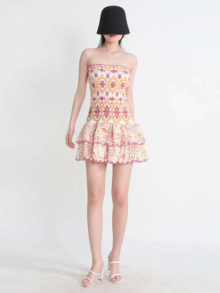 Vianca Strapless Eyelet Mini Dresses - 4 Colors