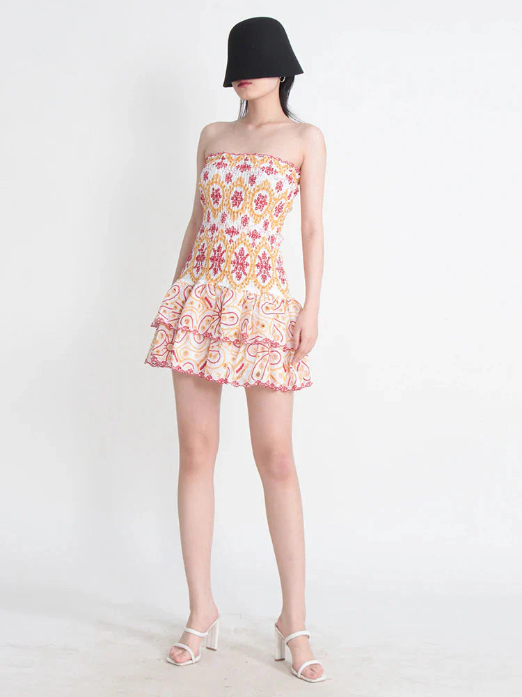 Vianca Strapless Eyelet Mini Dresses - 4 Colors