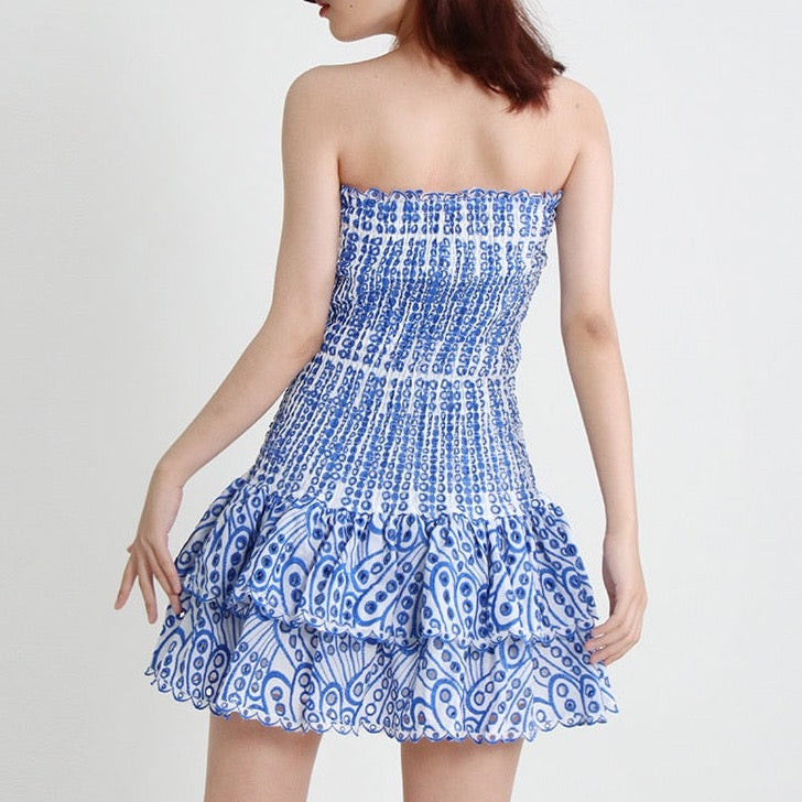 Vianca Strapless Eyelet Mini Dresses - 4 Colors
