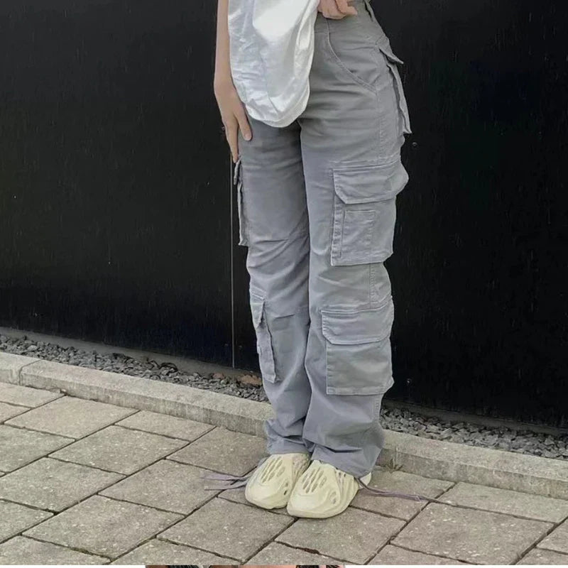 Hip Hop Mom Street Wide Leg Y2K Multiple Pockets Jeans