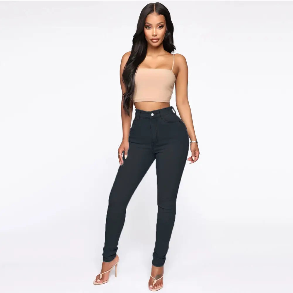 Slim Fit Denim Aesthetics Hip Lift Casual Trousers