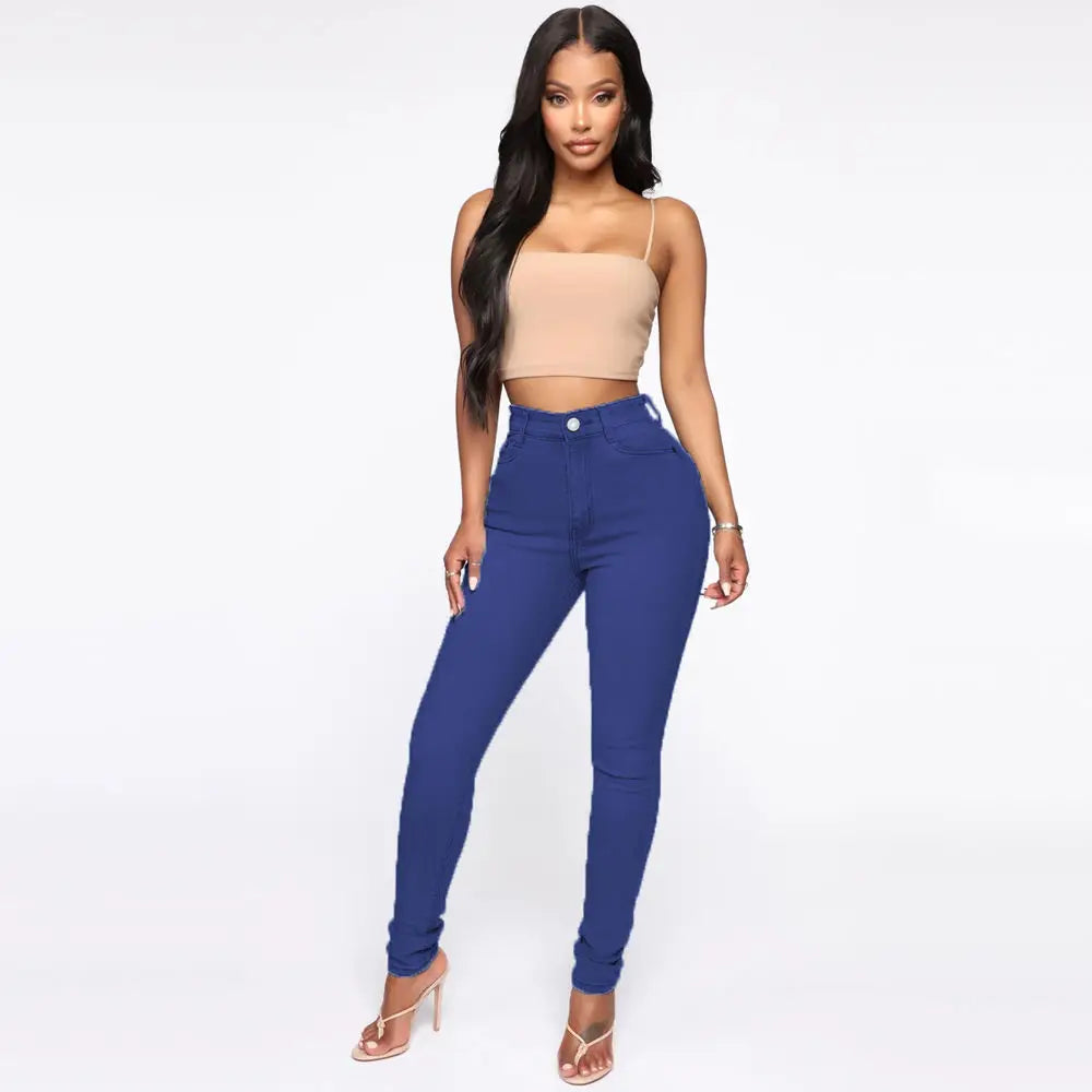 Slim Fit Denim Aesthetics Hip Lift Casual Trousers
