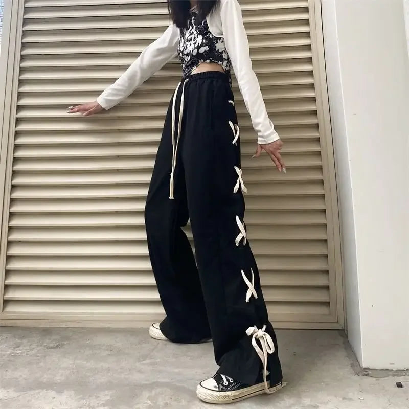 Vintage Y2K All-match Style Style Office Lady High Waist Sweatpants