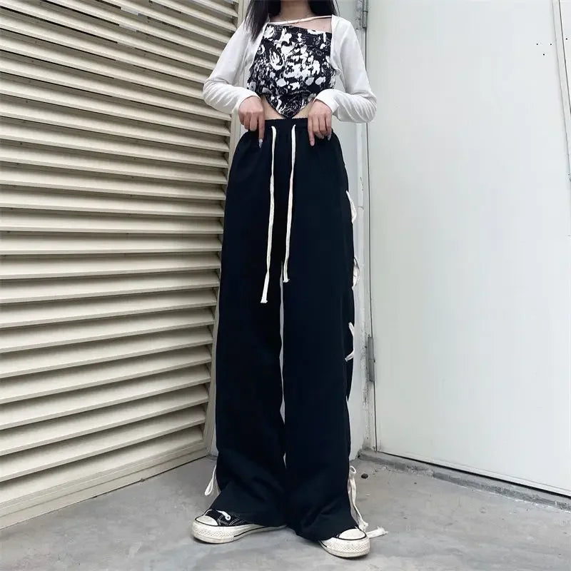 Vintage Y2K All-match Style Style Office Lady High Waist Sweatpants