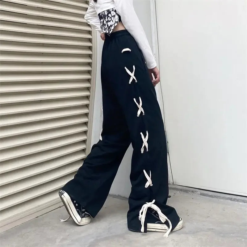 Vintage Y2K All-match Style Style Office Lady High Waist Sweatpants