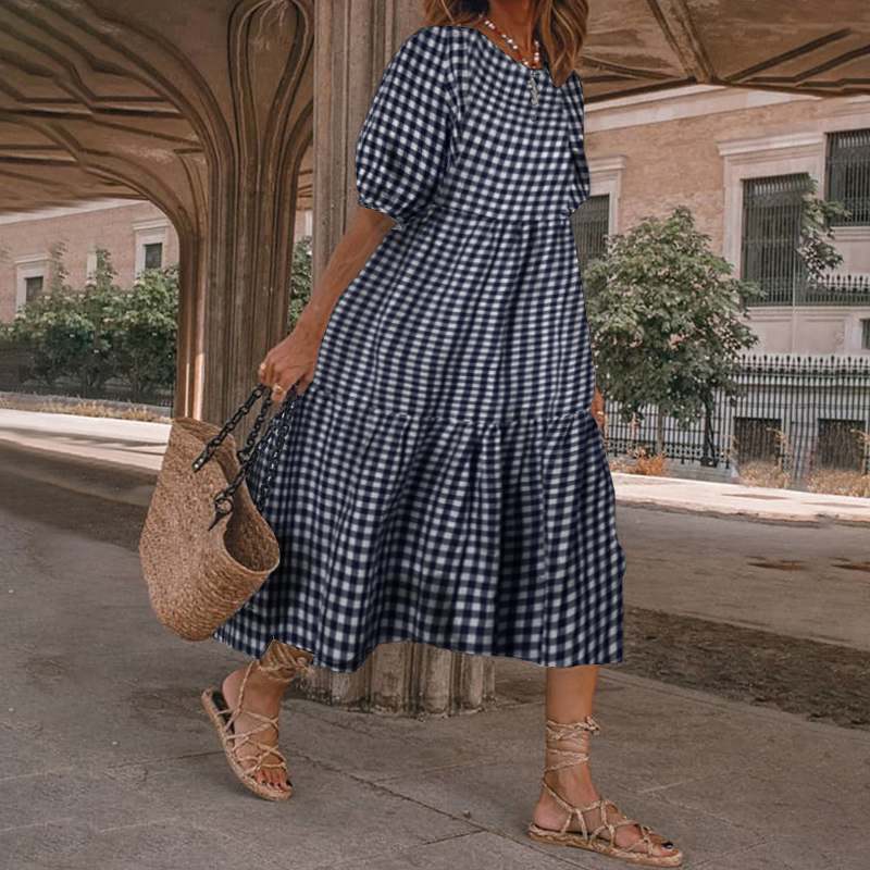 White Sundresses Puff Sleeve female Dress