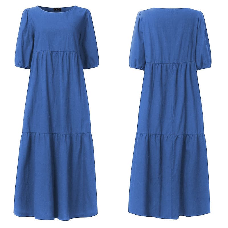 White Sundresses Puff Sleeve female Dress