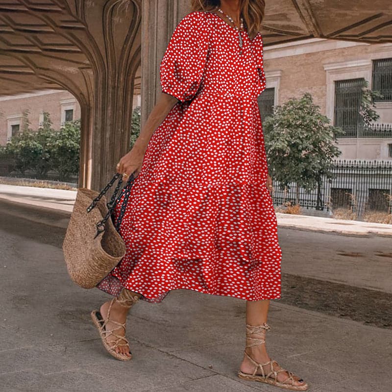 White Sundresses Puff Sleeve female Dress