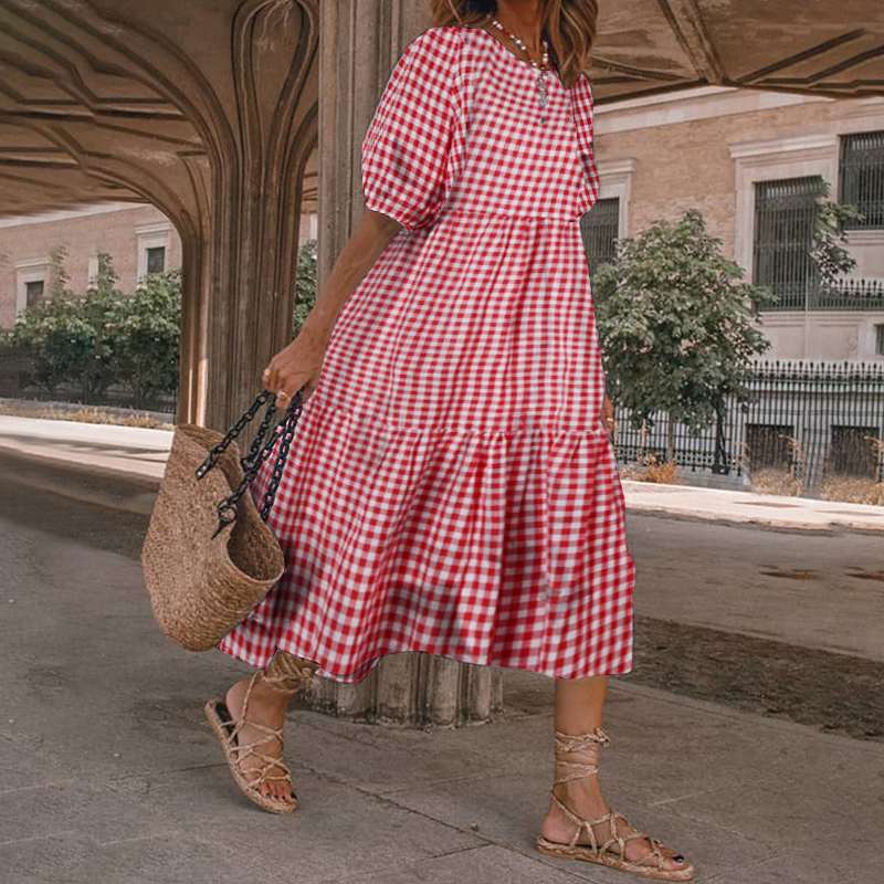 White Sundresses Puff Sleeve female Dress