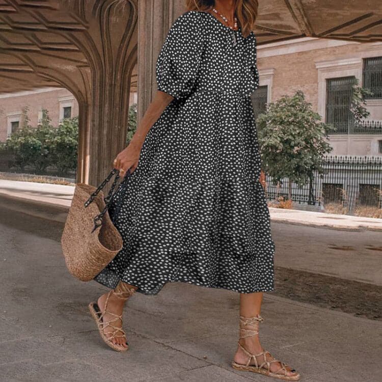 White Sundresses Puff Sleeve female Dress
