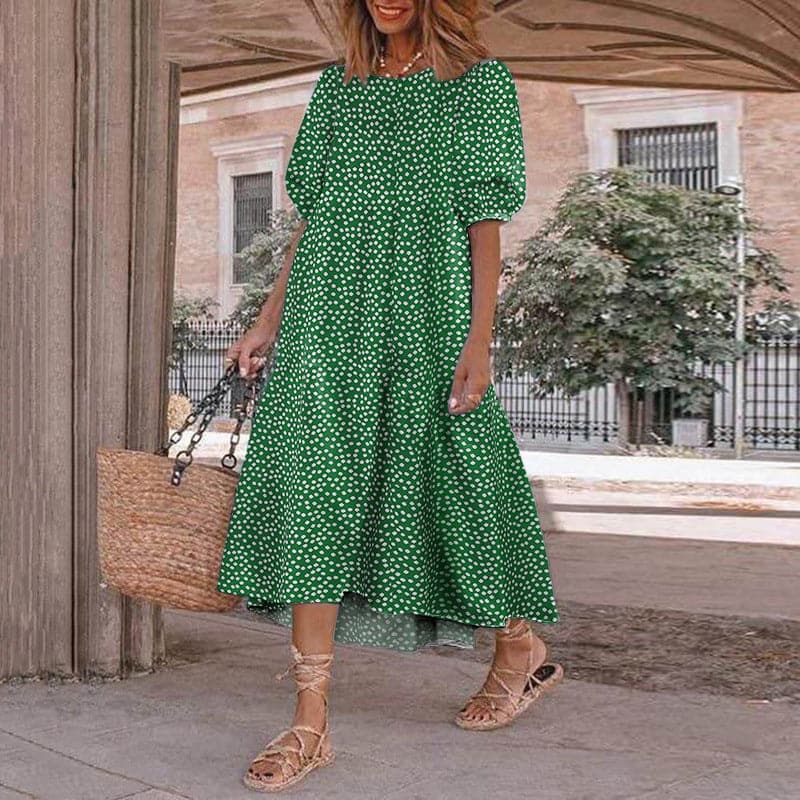 White Sundresses Puff Sleeve female Dress