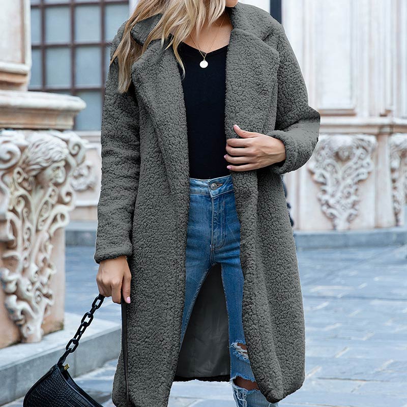Multi-color Faux Fur Long Coat
