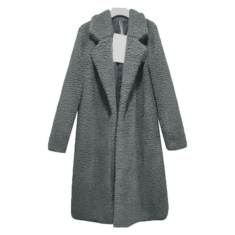 Multi-color Faux Fur Long Coat