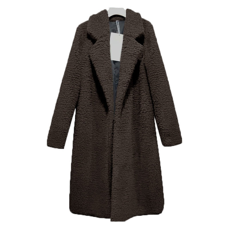 Multi-color Faux Fur Long Coat