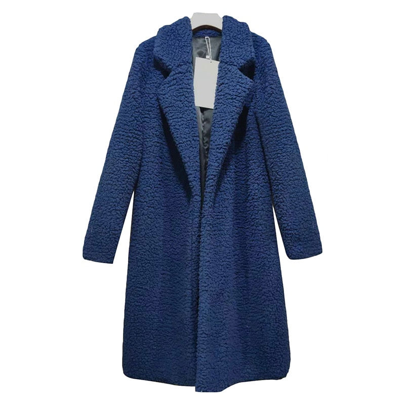 Multi-color Faux Fur Long Coat