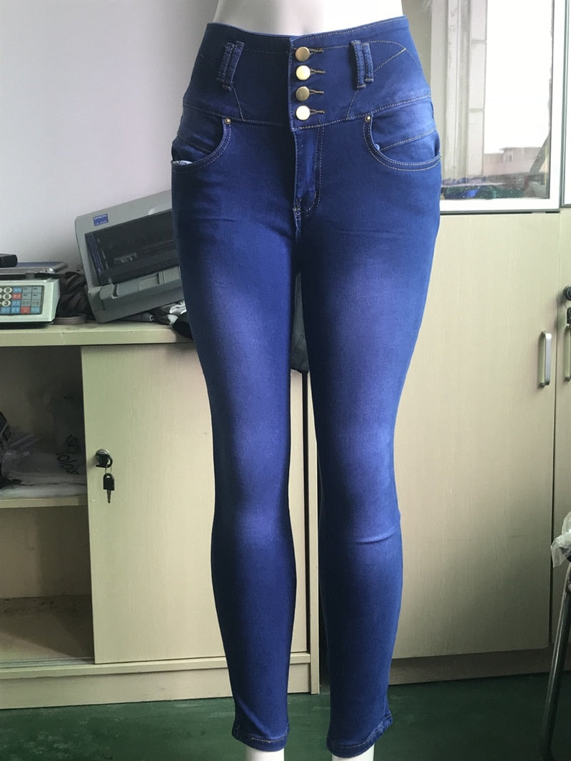 Casual Jeans High Waist Skinny Butt Lifting Elastic Bodycon Pencil Push Up Hip Ladies Jeans