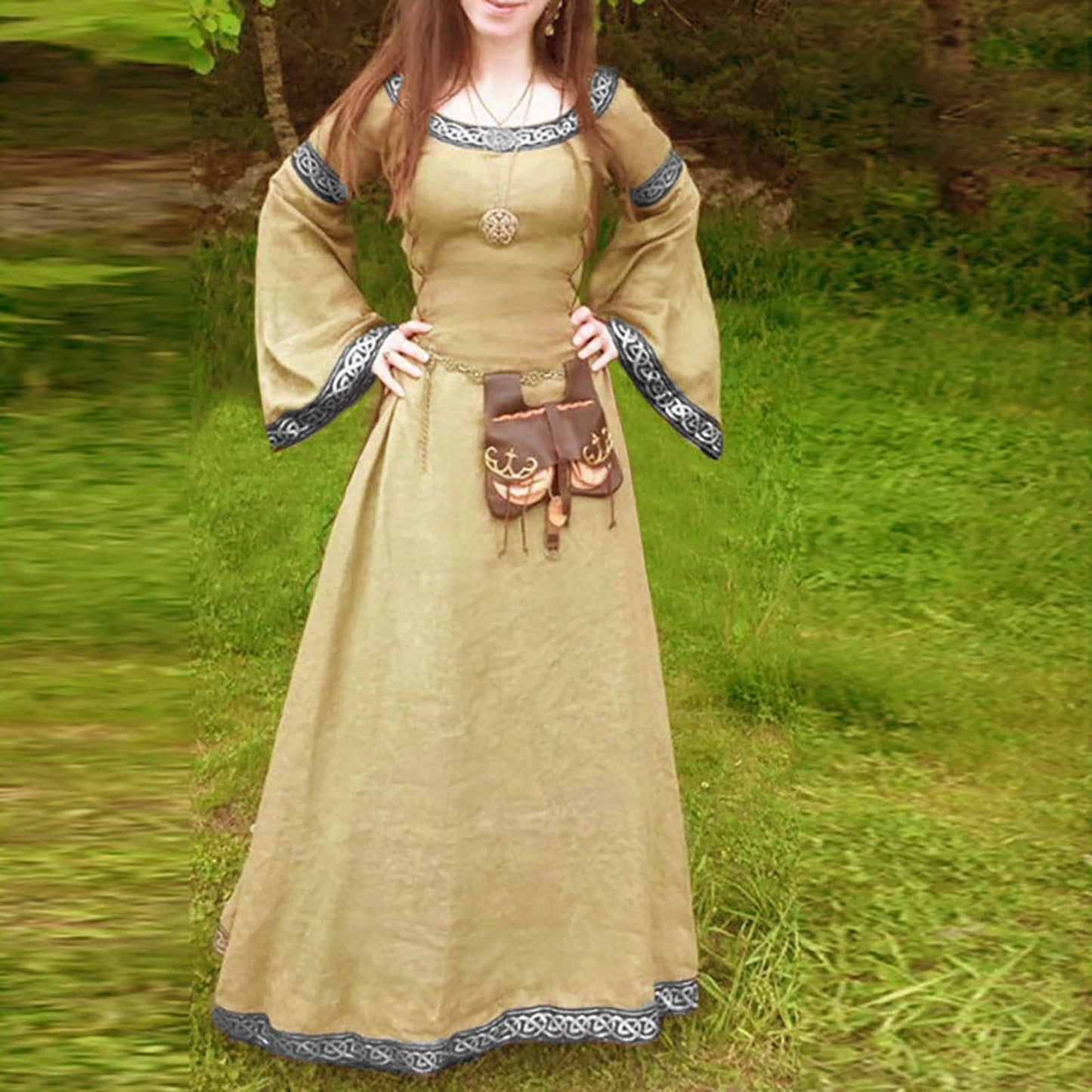 Medie Dress Renaiss Fit Irregular Long Sleeve Cosplay Maxi Dress