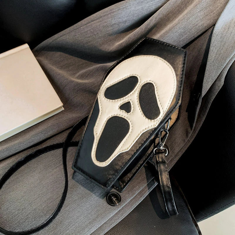 Gothic PU Leather Coffin Shape Punk Style Long Wallet Portable Bag