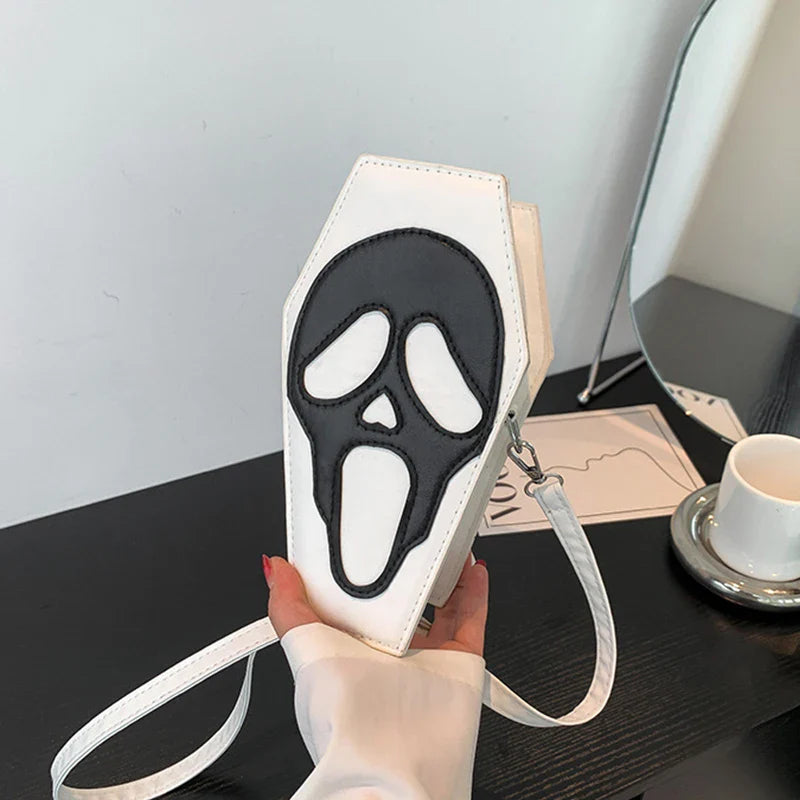 Gothic PU Leather Coffin Shape Punk Style Long Wallet Portable Bag