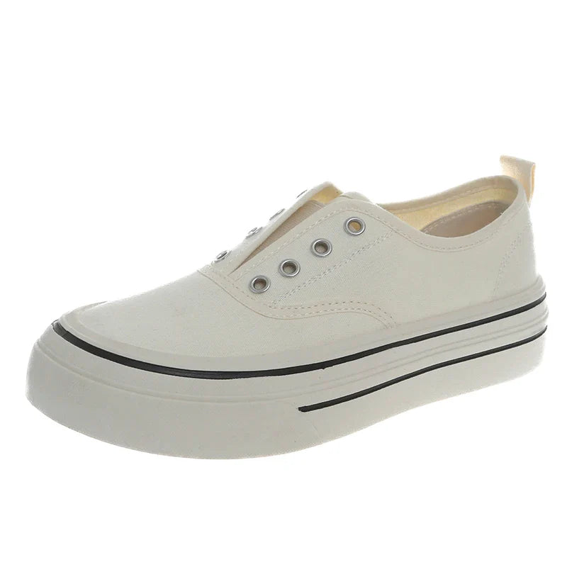 Outdoor Walking Canvas Shoes New Fashion Jogging Sneakers Slip-on Woman Vulcanized Flat Casual Loafers Ladies Zapatillas
