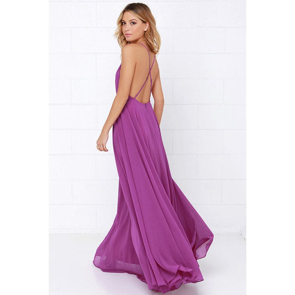 Plus Size Party Strap Fashion Bahemian Beach Chiffon Backless Dress