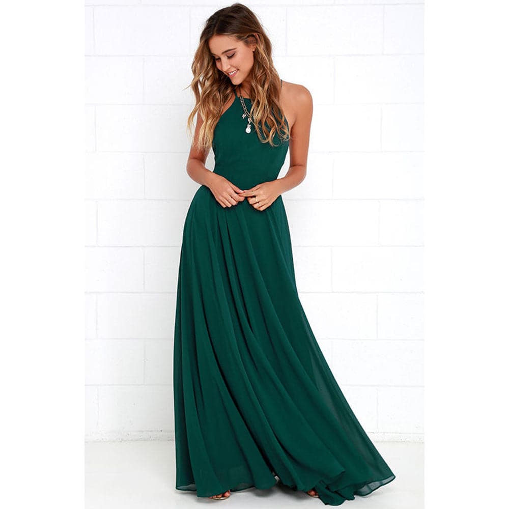 Plus Size Party Strap Fashion Bahemian Beach Chiffon Backless Dress