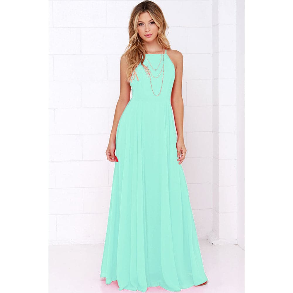 Plus Size Party Strap Fashion Bahemian Beach Chiffon Backless Dress