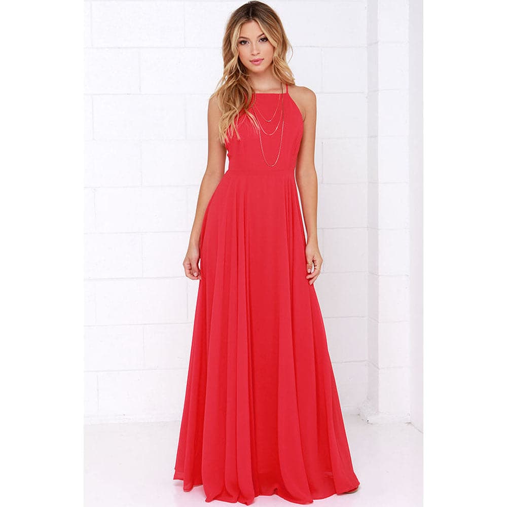 Plus Size Party Strap Fashion Bahemian Beach Chiffon Backless Dress