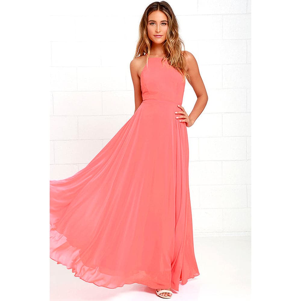 Plus Size Party Strap Fashion Bahemian Beach Chiffon Backless Dress