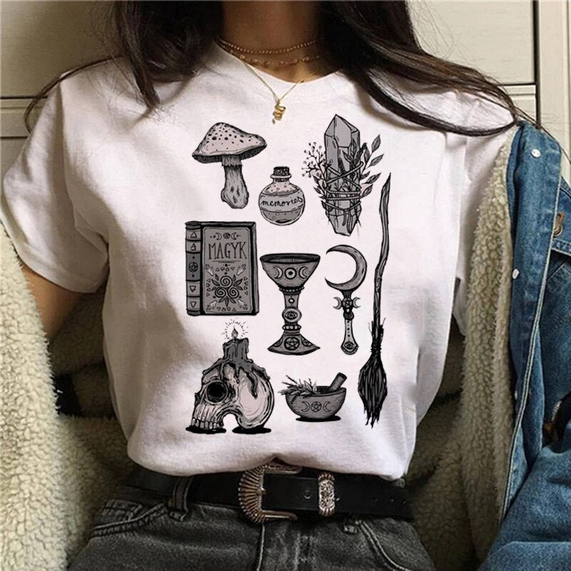 T-shirt Cartoon Witch Magic Kawaii Tshirt