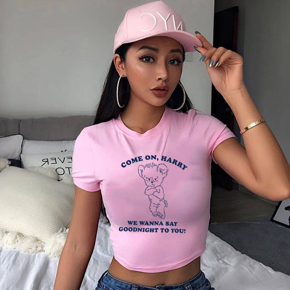 Harajuku Bear Y2K Crop Top