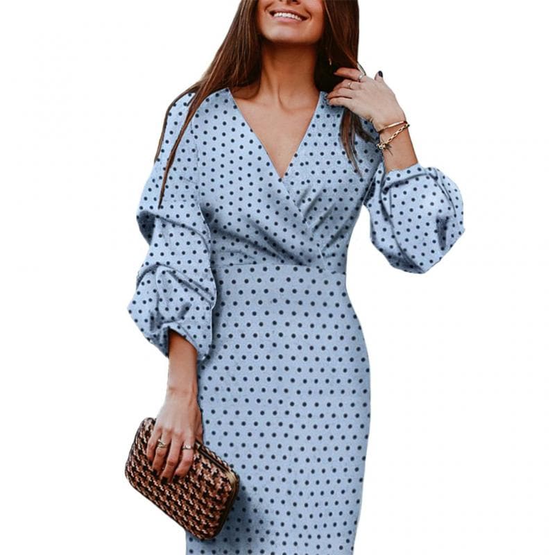 Vintage Dot Print Slim Party Dress