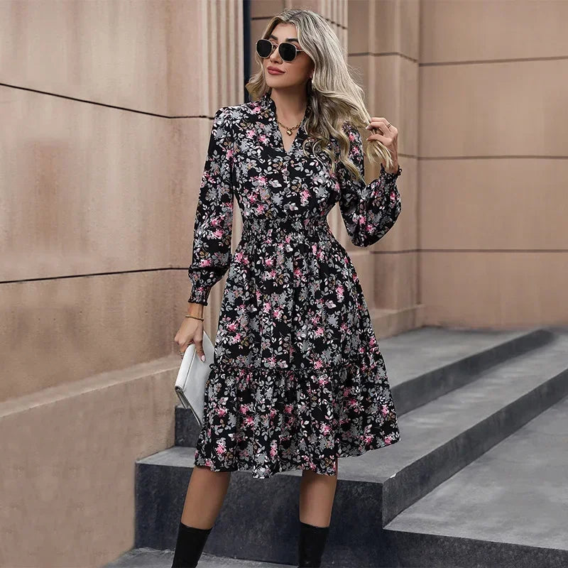 A-line Summer Dress with Elastic Waist for Boho Dress