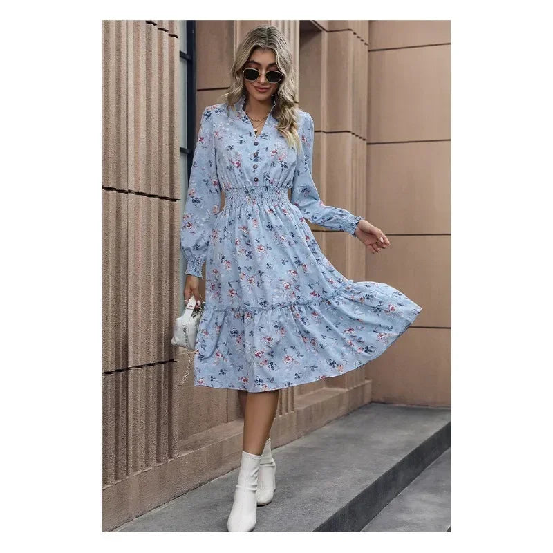 A-line Summer Dress with Elastic Waist for Boho Dress